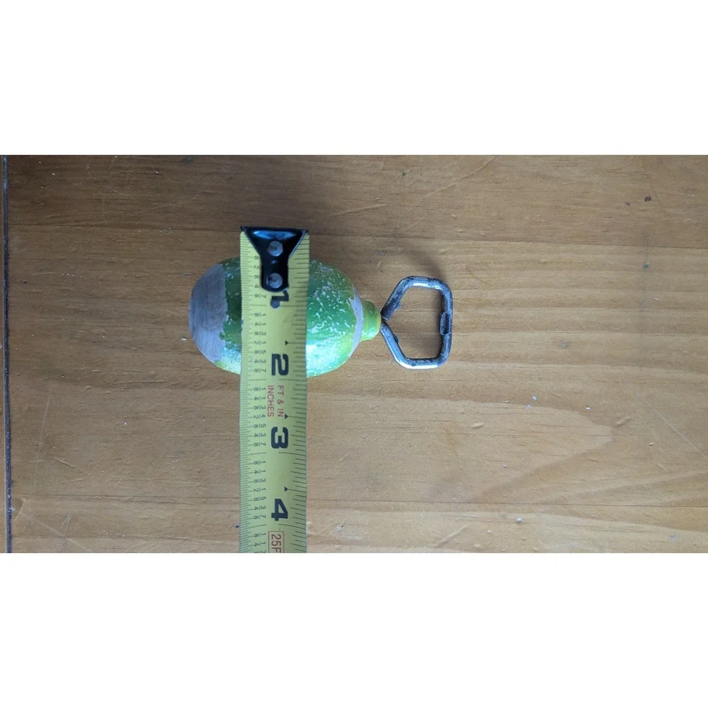 Vintage Hand Painted Wood Lime Fruit Bottle‎ Opener Rustic Green Barware Tool